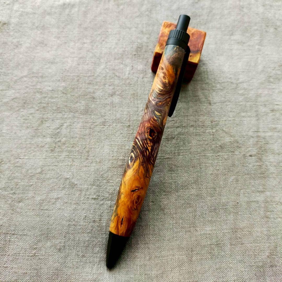【水鳥】　スタビライズドウッド　ハンドメイド　木軸ボールペン　G2　ブラック