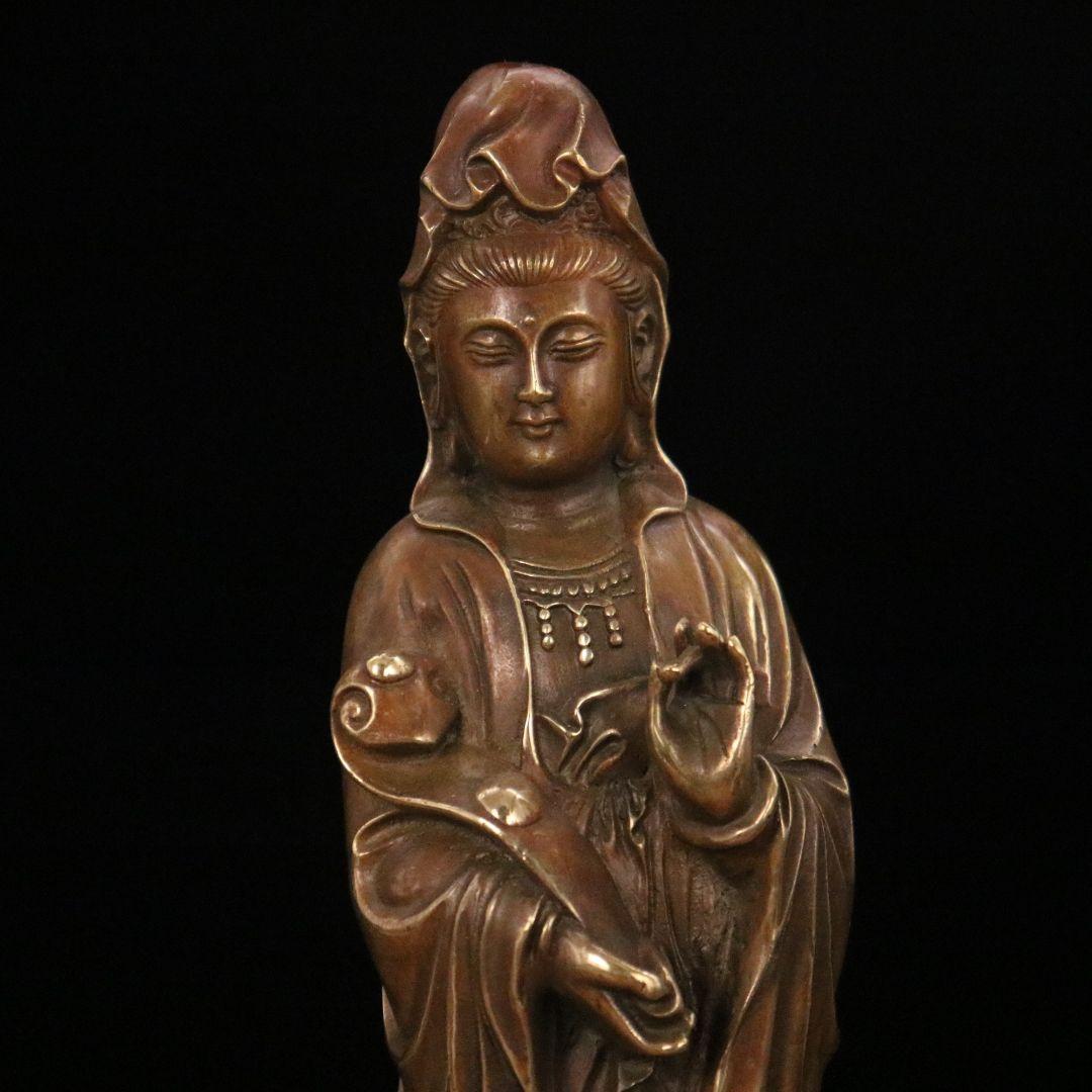 仏教美術 仏像 観音菩薩様 小仏像 銅製 銅器