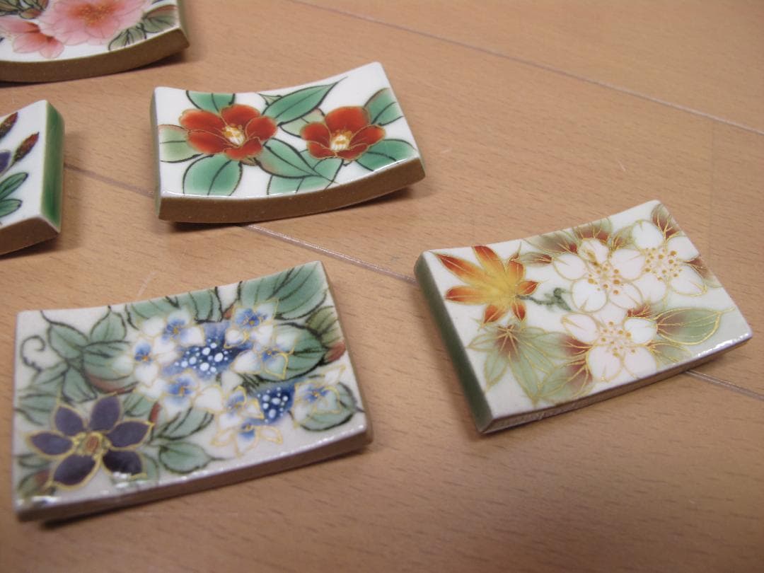 陶あん京焼清水焼 伝統工芸色絵付け　箸置き　５個おまとめ