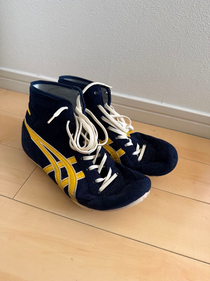 ASICS レスリングシューズ ネイビー/イエロー