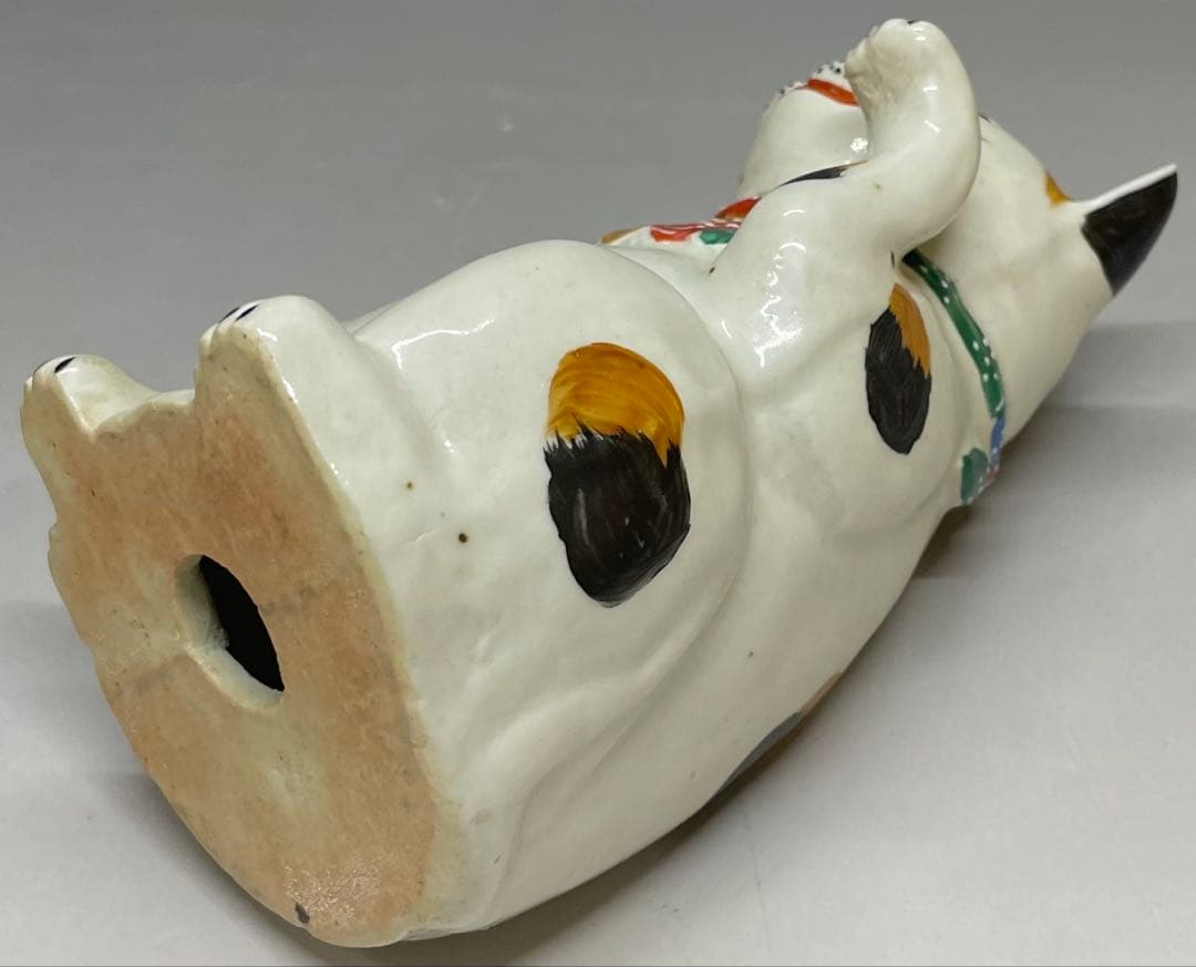 古伊万里　招き猫　商売繁盛　幸福　置物 　y310