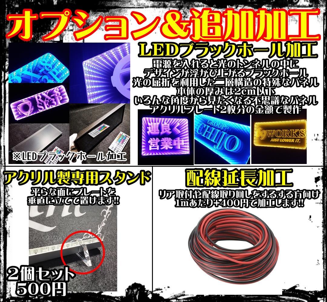 アマチュア無線機 コールサインプレート① LEDアクリルプレート トラック 内装