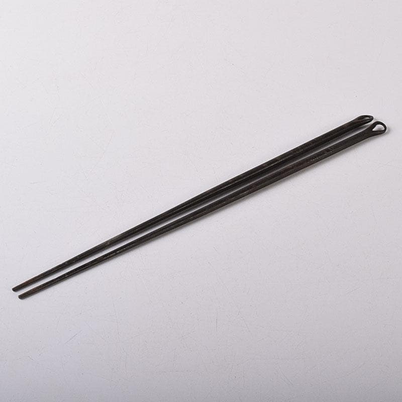 煎茶道具　明珍宗之作　鉄製　火箸　共箱　V　7808