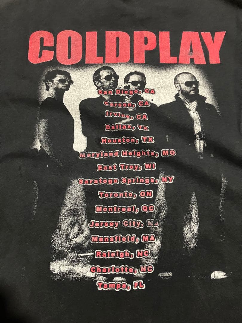 【さくらこ】COLDPLAY コールドプレイ　古着 ブラック　DELTA製