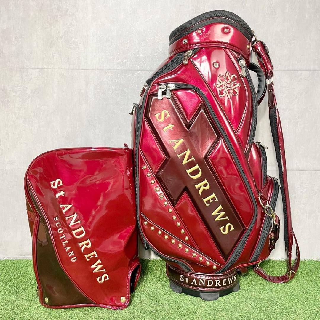セントアンドリュース St ANDREWS キャディバッグ ゴルフバッグ レッド