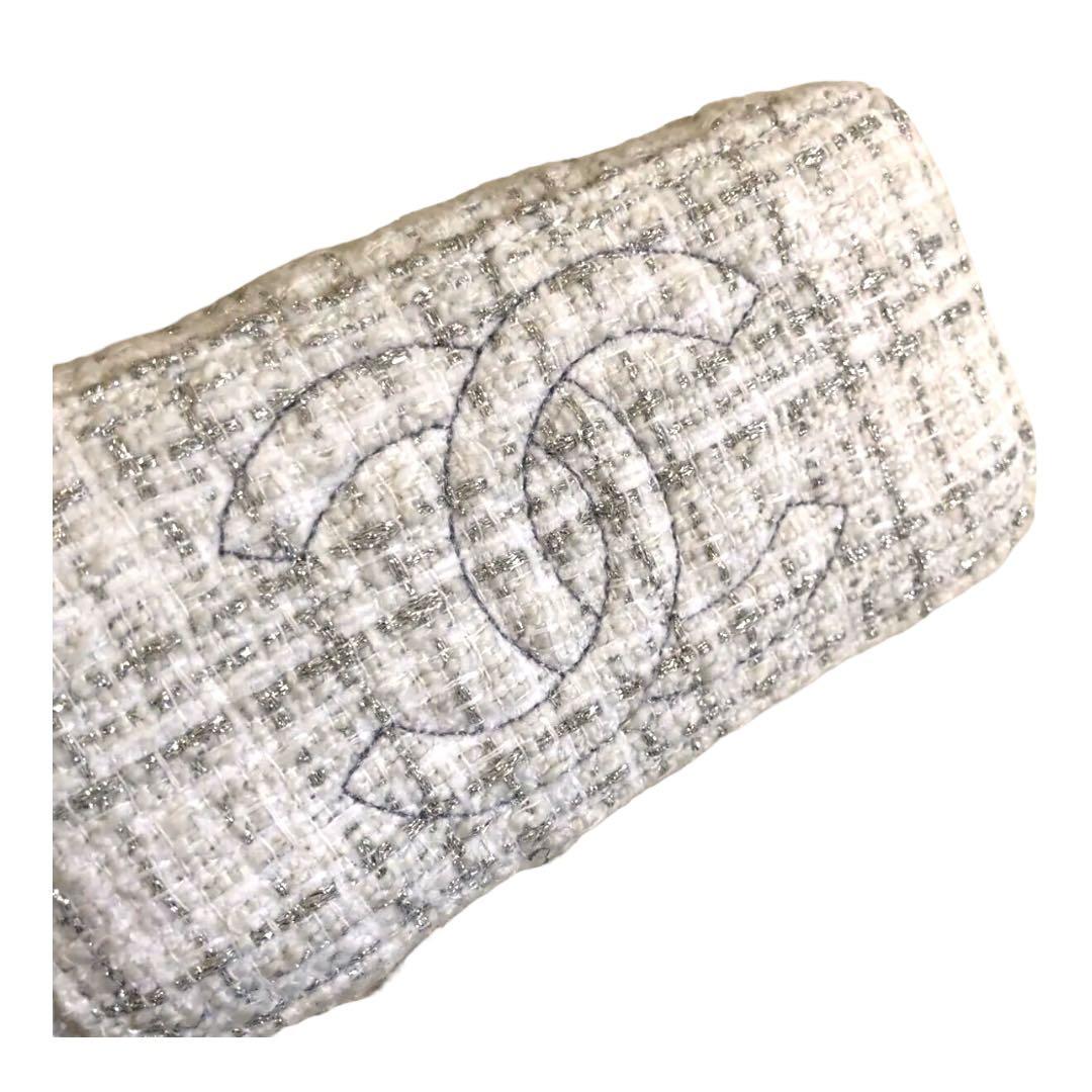 【新品未使用】 CHANEL ツイード 白 ホワイト チェーン バッグ