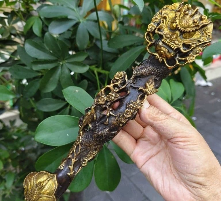 銅 細工 龍如意 開運 風水 招財 置物 工芸品