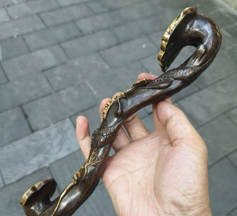 銅 細工 龍如意 開運 風水 招財 置物 工芸品