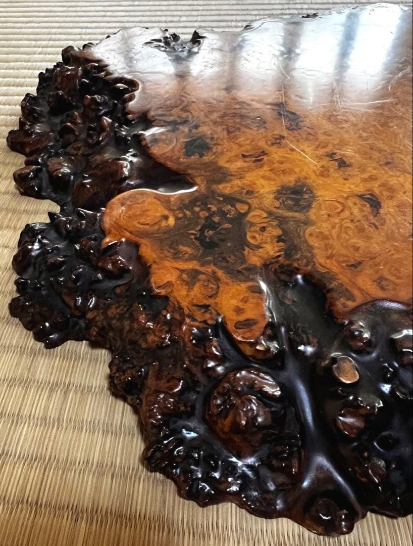 時代古木 花梨 玉杢 瘤 花台 香台 盆栽台 平台 約50㎝