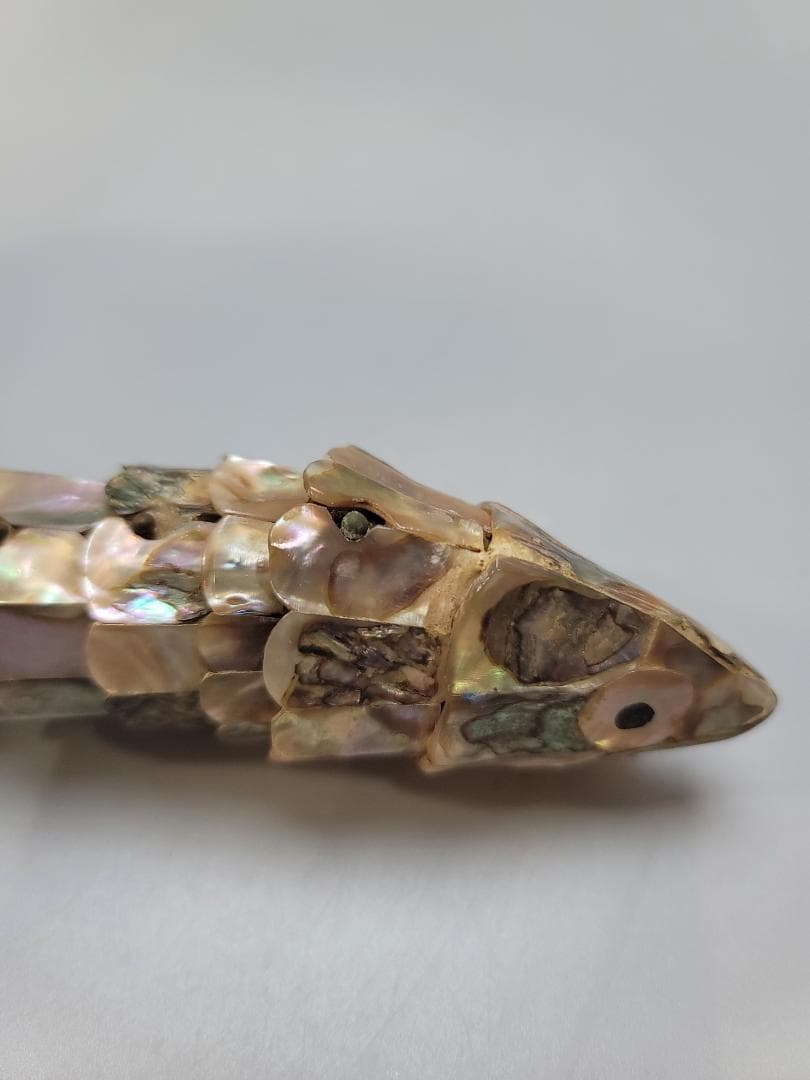 螺鈿 貝細工 自在 魚 時代物 骨董品