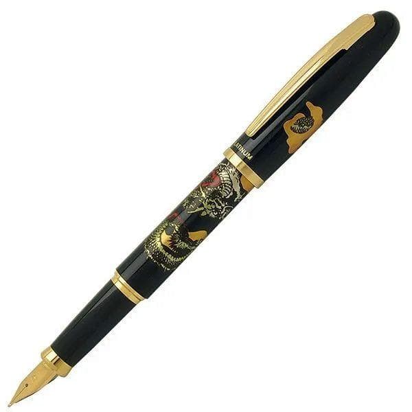 【新品】プラチナ万年筆 近代蒔絵「美巧・双龍」細字（Ｆ）おまけつき