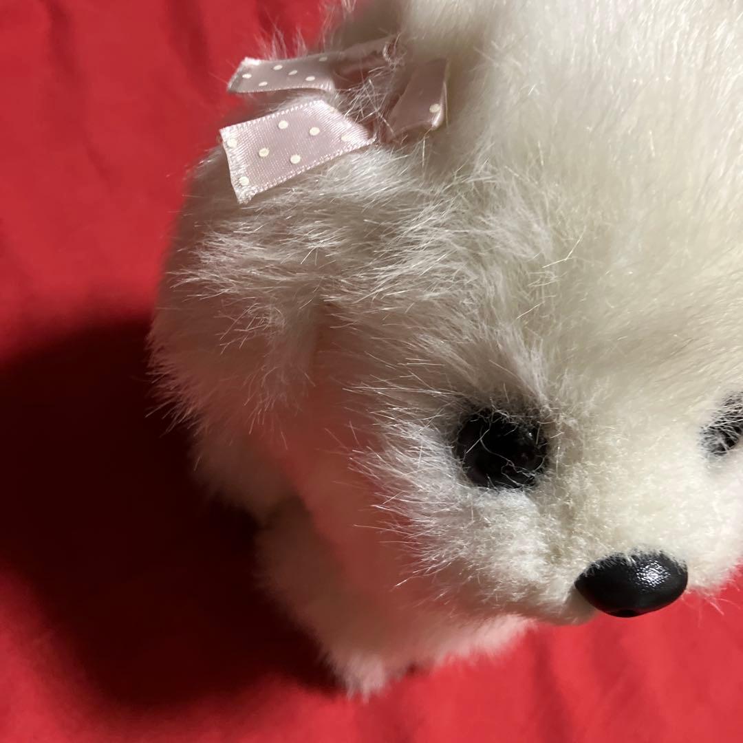 ぬいぐるみ犬　マルチーズ　リアル　白い犬　レトロぬいぐるみ