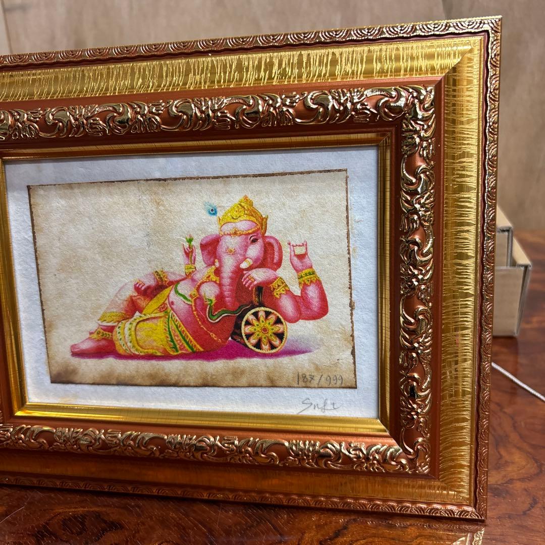 ガネーシャ 手描き絵画 限定版187/999 0115o37