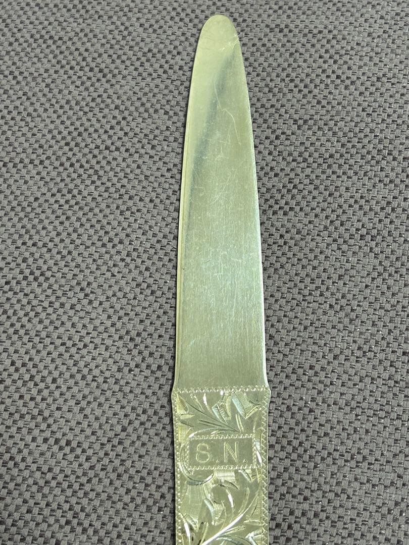 STERLING SILVER刻印　ペーパーナイフ　手彫　銀製　重量約23g