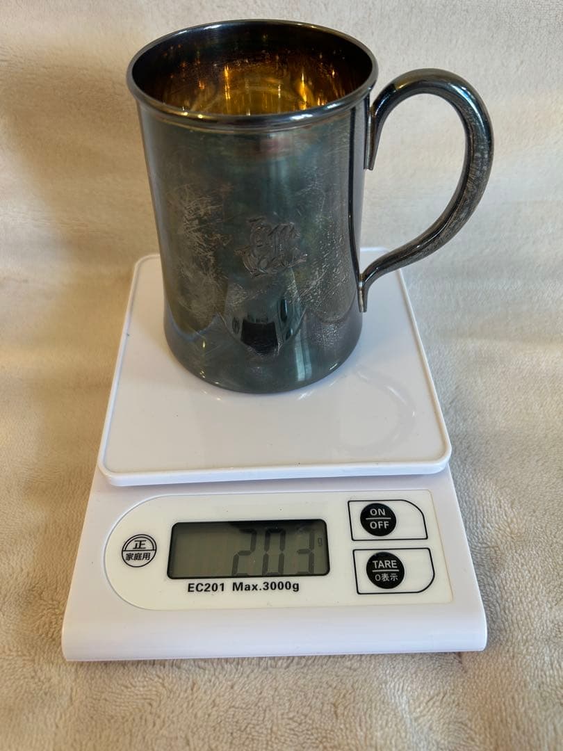 純銀製 マグカップ ペア SV1000 411g 銀座山崎　箱付き 完品