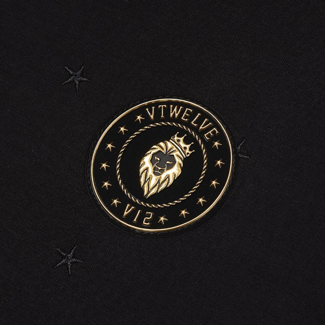 V12 Lサイズ 新品 黒フード付きトレーナー 星刺繍