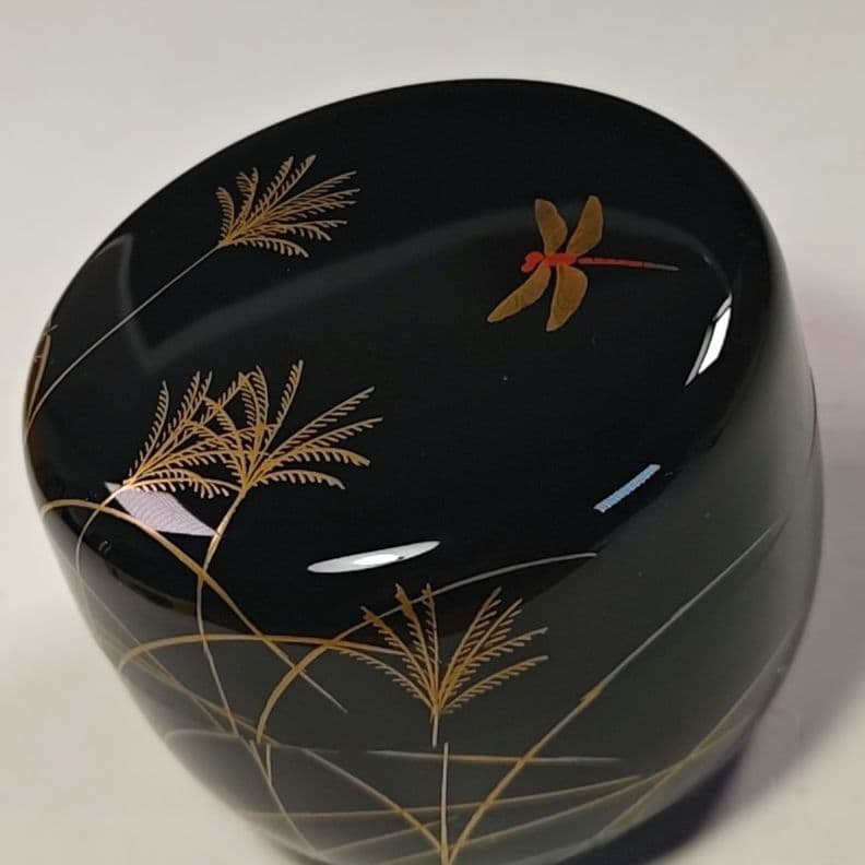 イ779 棗『新井司峰作』『銀時　武蔵野蒔絵　平棗　共箱』茶器　茶入　茶道具