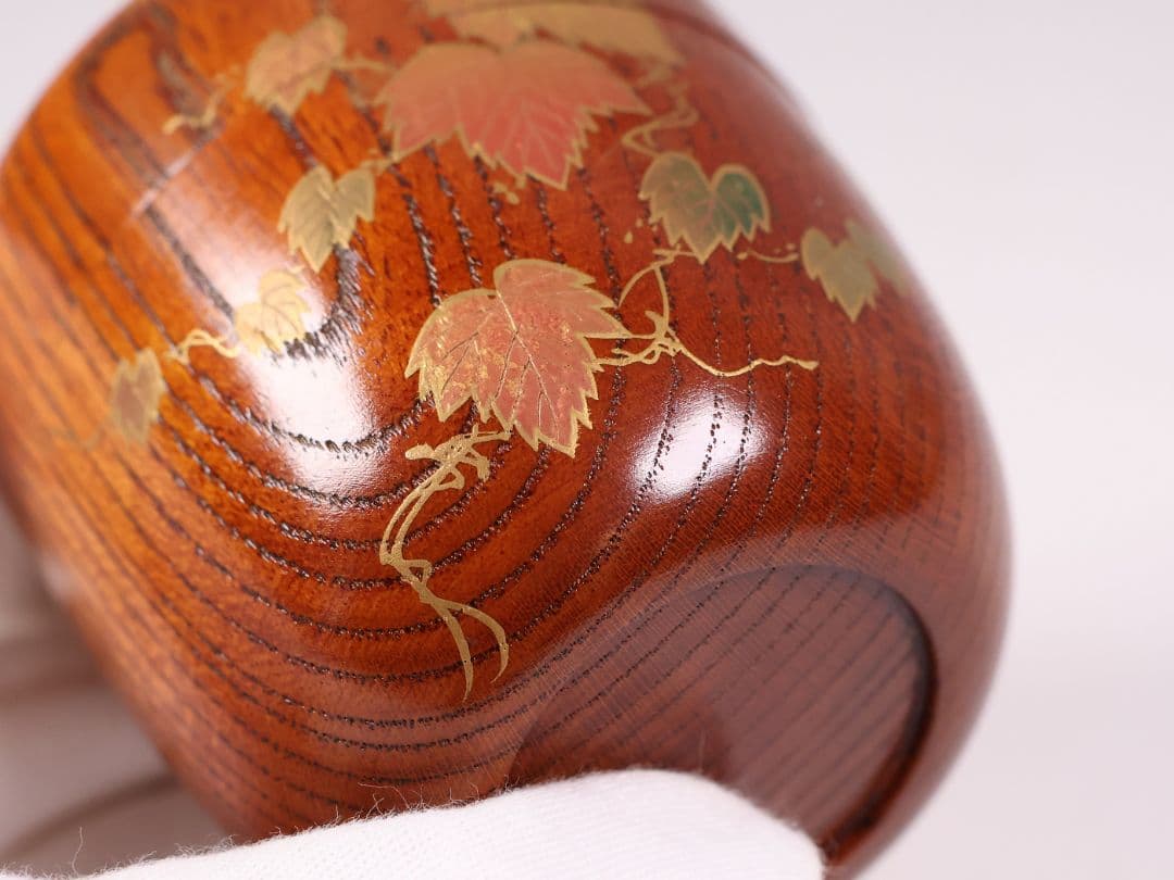専用品 茶道具 中出松峰 欅拭漆 蔦蒔絵 中棗 共箱 木製 漆芸【MA907】