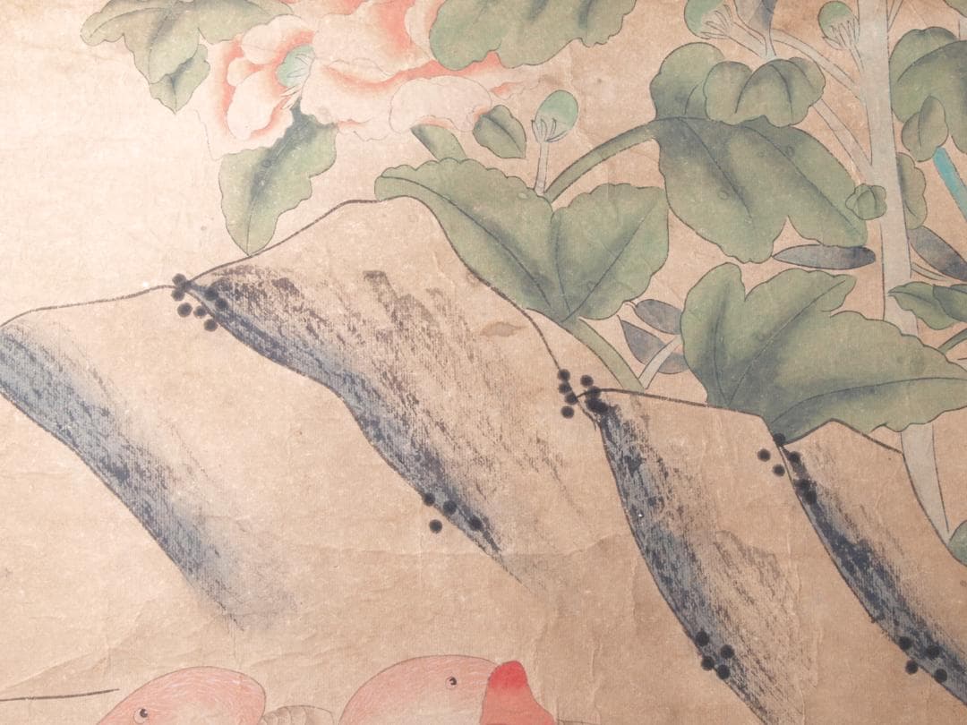 中国宋時代　林椿作 肉筆保證 唐物唐本　掛け軸　捲りAK823A13-2