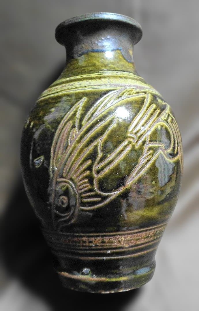 金城次郎 壺屋焼 花瓶 　３６ｃｍ