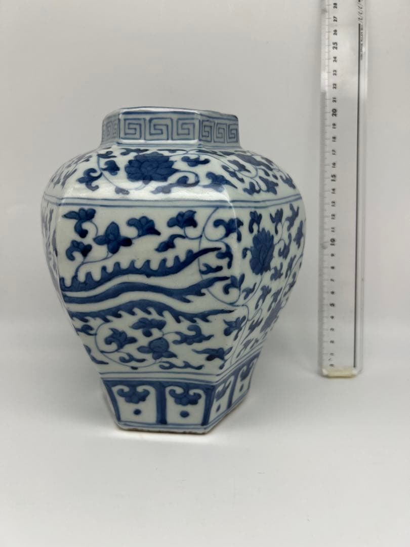 中国明朝染付花瓶茶道具　骨董　古美術　コレクション　唐物　アンティーク青磁　江戸
