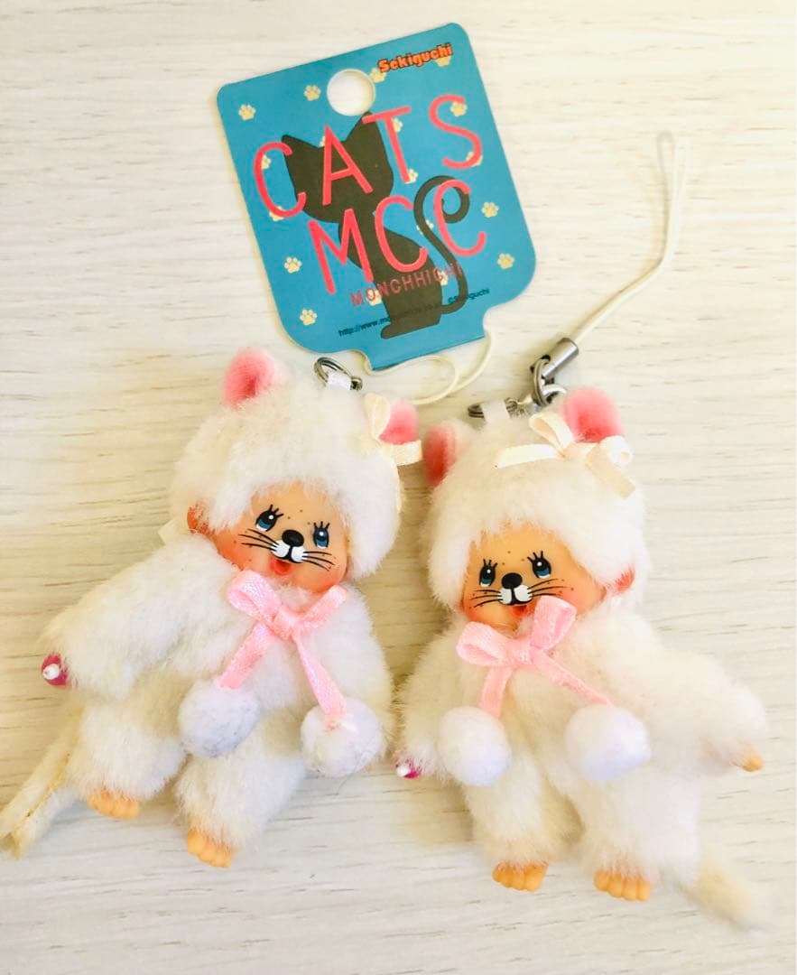 キャッツモンチッチ Sサイズぬいぐるみと携帯マスコットの3個セット当時物