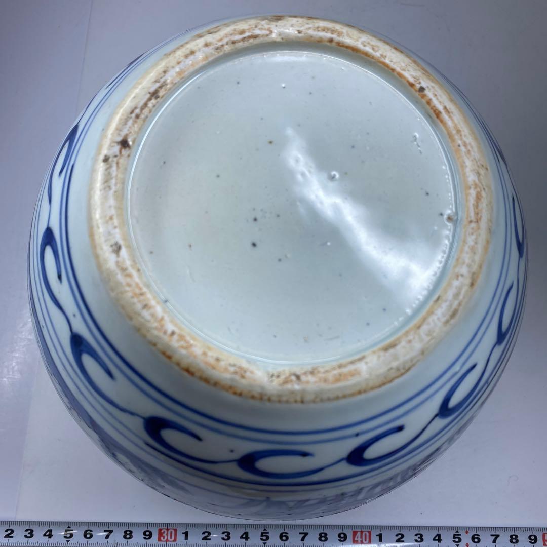 中国明時代　古染付　芙蓉手　壷　高さ18㎝　トヒウ　東な7-0302☆2F