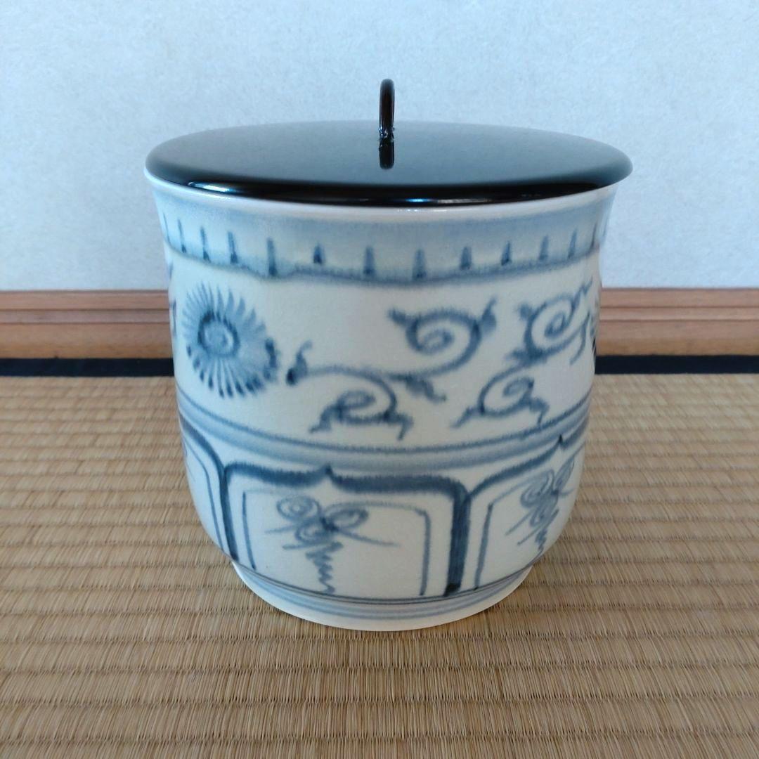 茶道具　水指　模安南　加藤唐三郎造　塗蓋　共箱　無傷