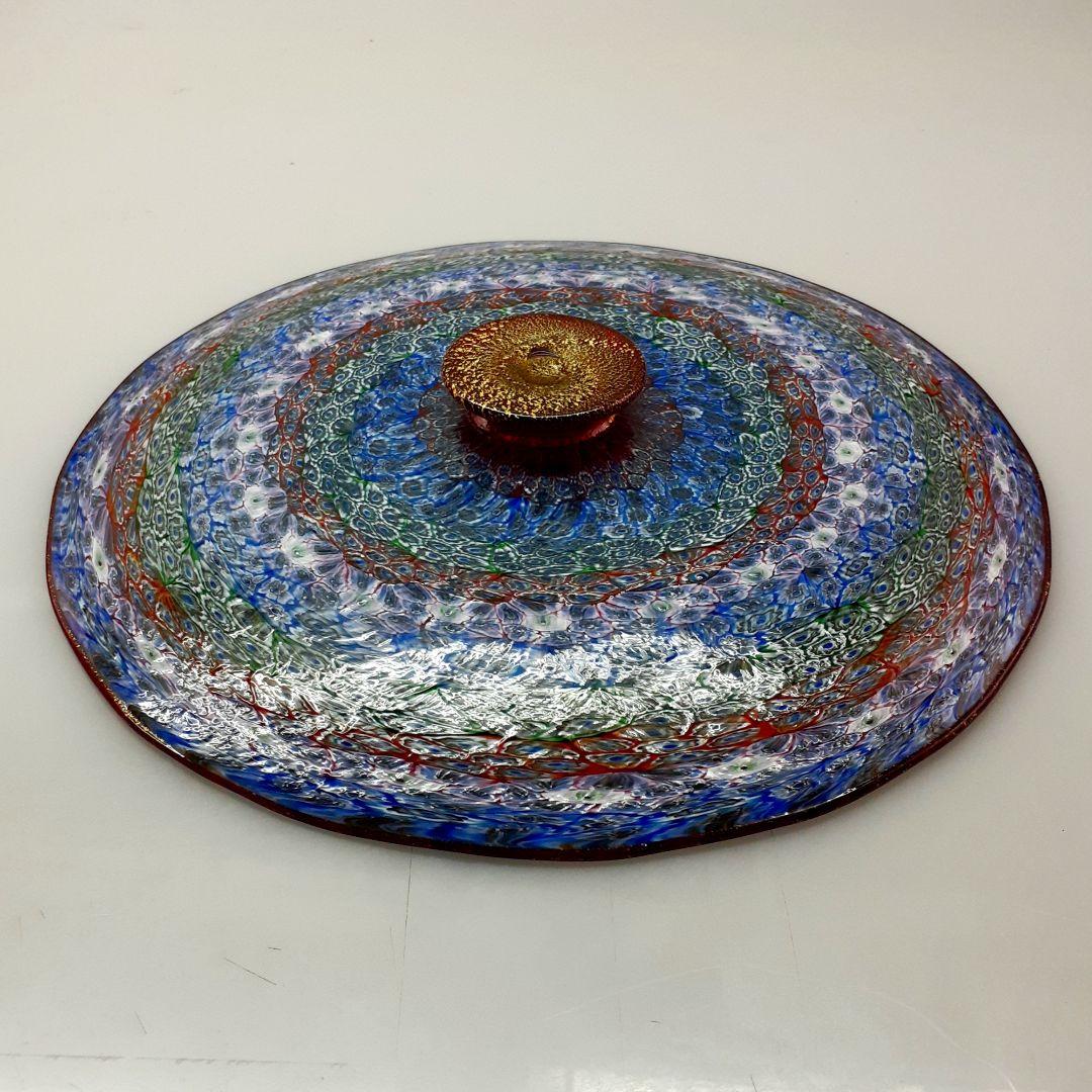 MURANO GLASS 30cm 大きな ミルフィオリ 崩し プレート皿
