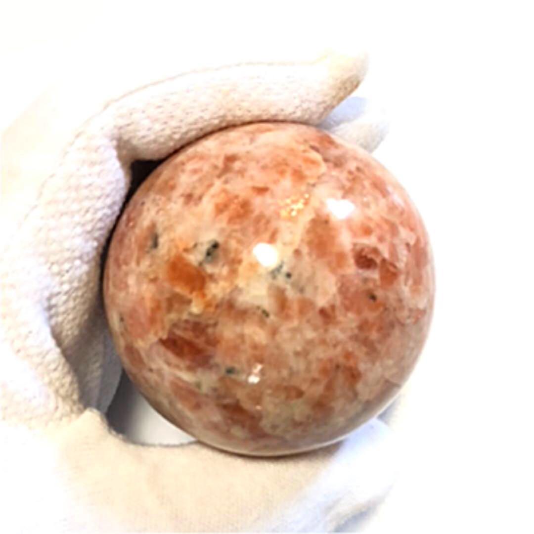 【高品質】美品 サンストーン原石 エネルギーの塊 丸玉 パワーストーン