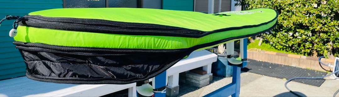 TRANSPORTER 6‘4オフセットサーフボードハードケース ネオングリーン