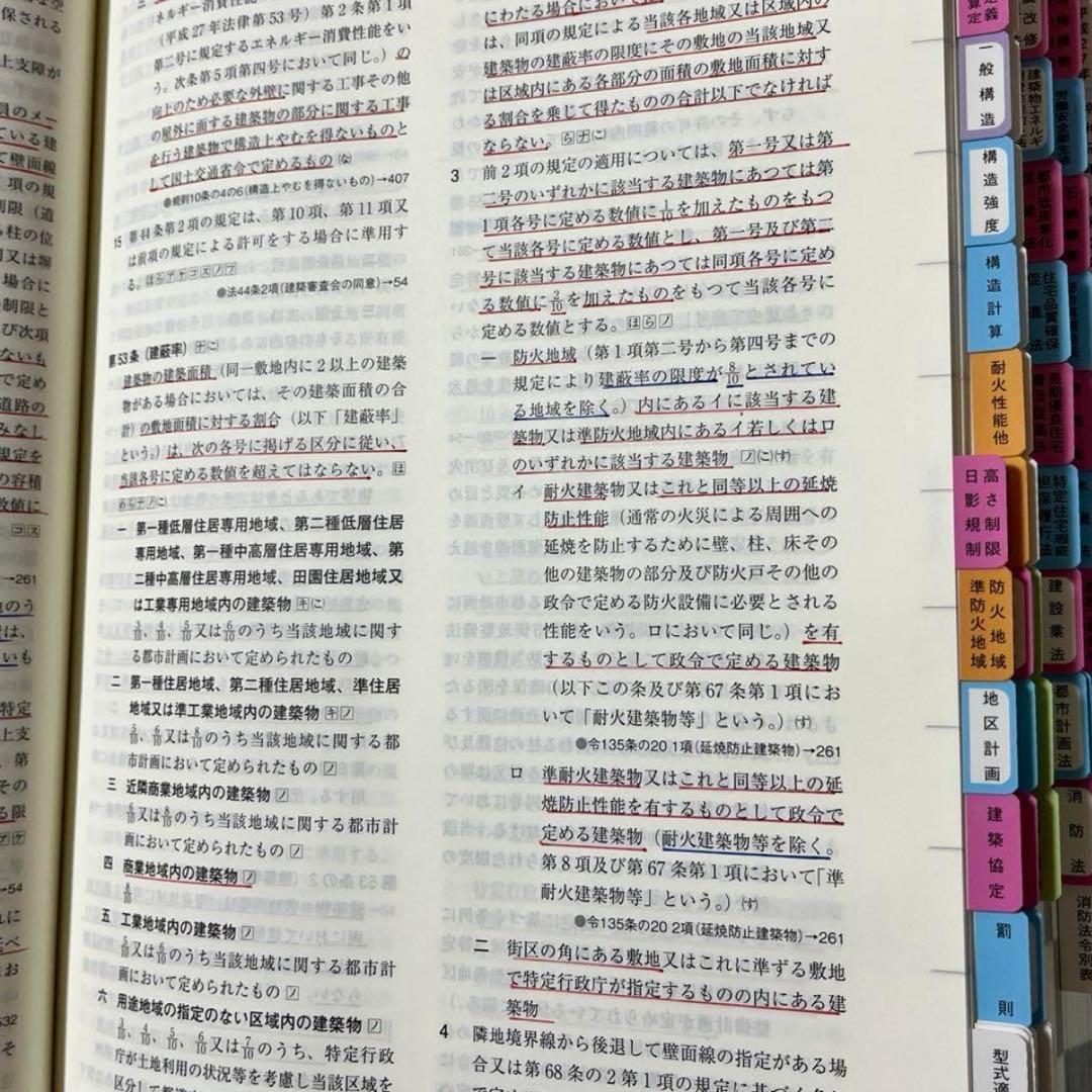 【引越し断捨離】一級建築士2026年版法令集 （線引き・index貼付済）