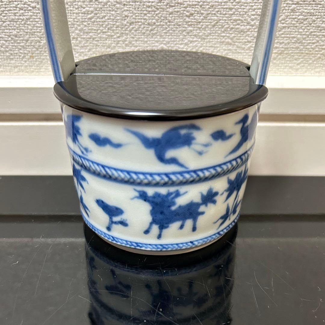染付吉祥文手桶茶入　茶道具懐石鵬雲斎坐忘斎淡々斎即中斎而妙斎棗水指茶杓水屋茶碗釜