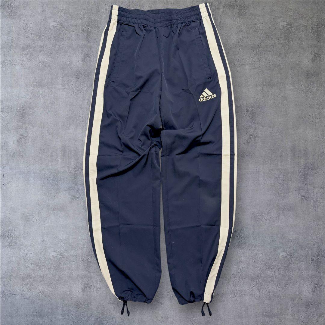 美品】００s adidas 紺色 ジャージ上下 太ライン ドローコード ｙ２ｋ