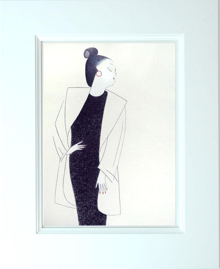 油絵 菅家令子 絵 絵画インテリア額付(青緑＋金色の枠) F6-082511女性
