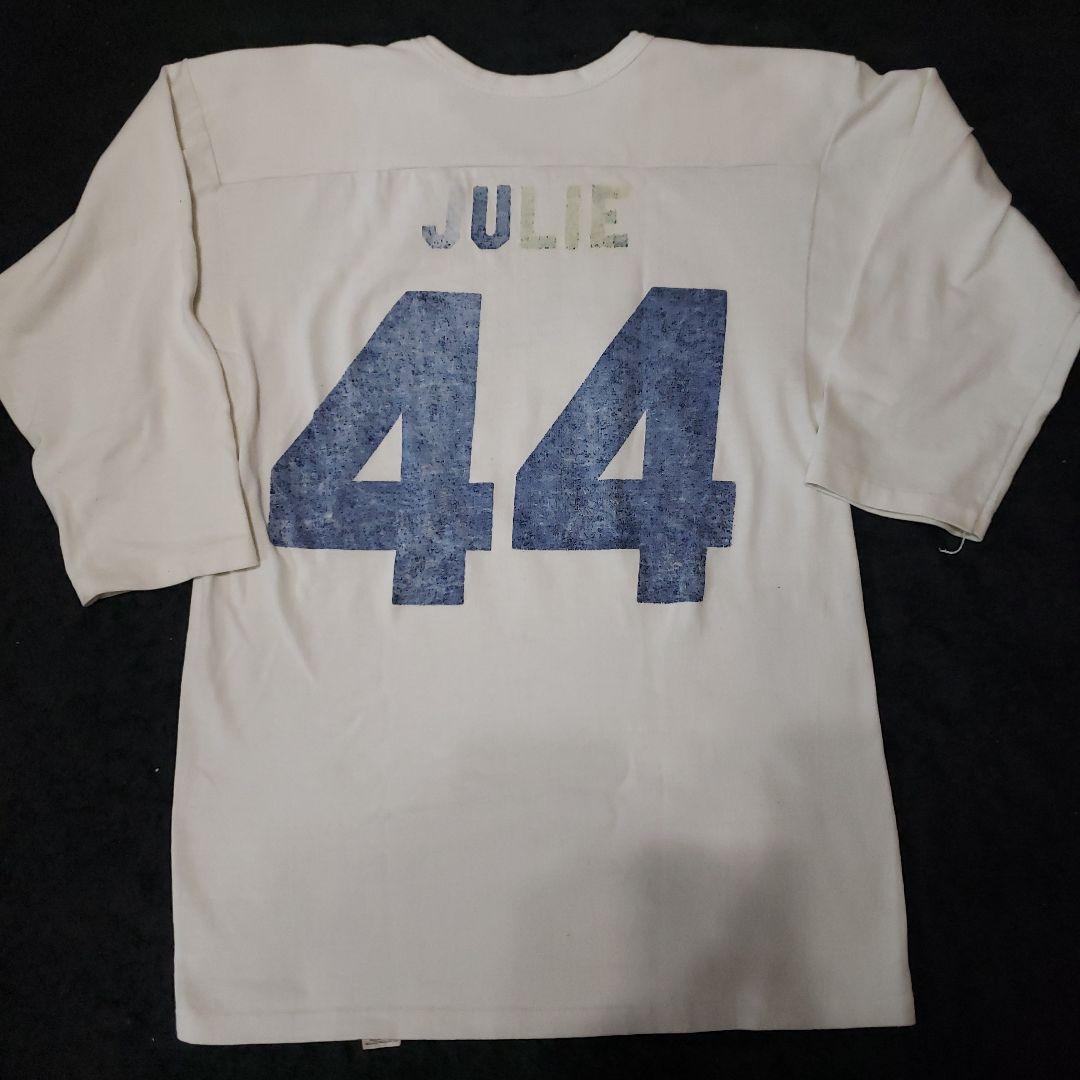70s RUSSELL フットボールTシャツ ヴィンテージ 染み込みプリント