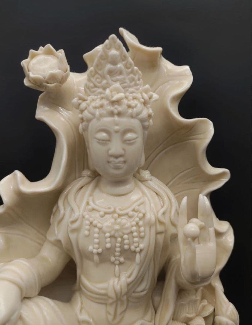 古美術 白磁觀音像 仏像 何朝宗 オブジェ