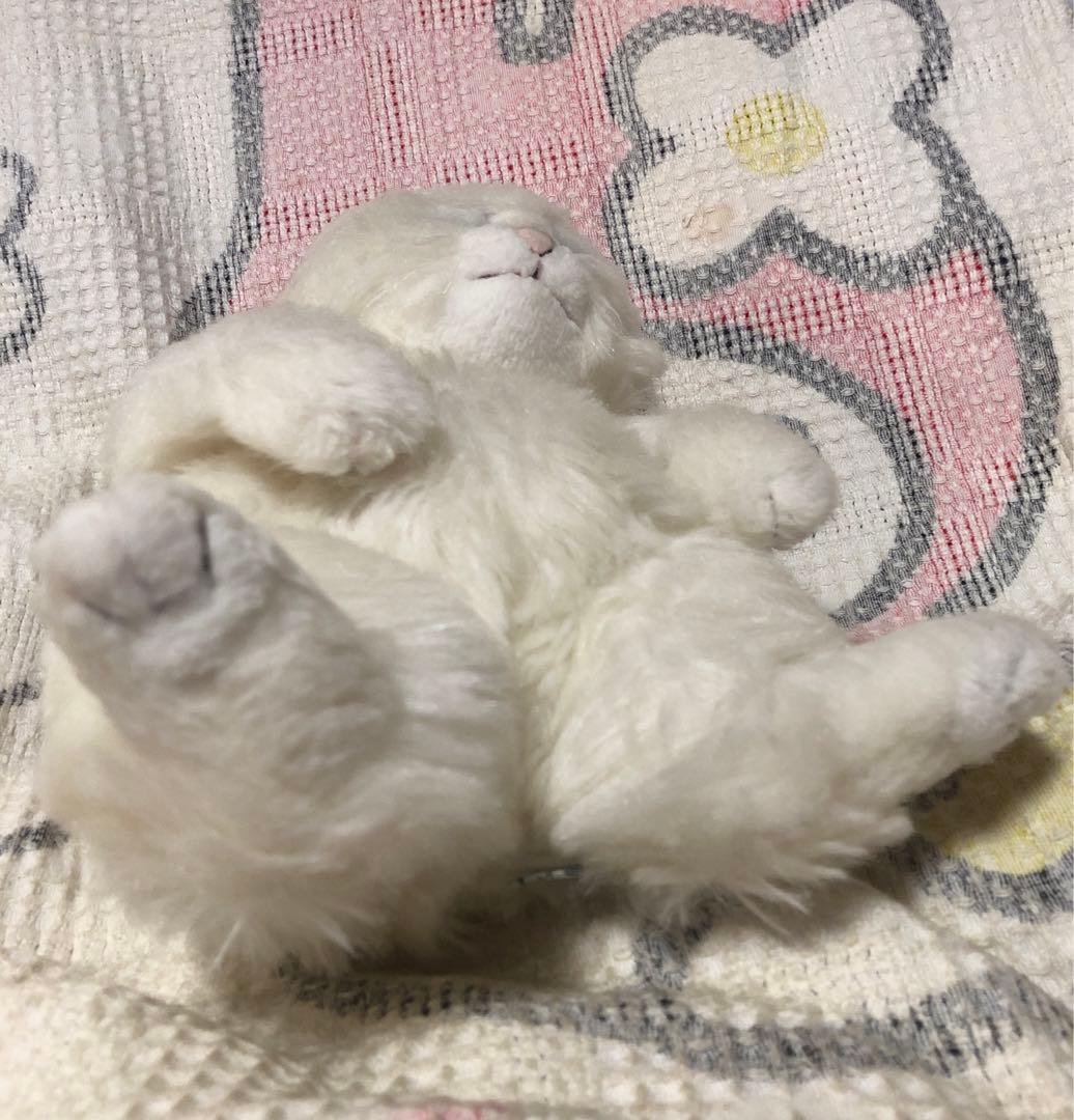 オリエンタルトーイ　ジョリーマンマ　シロネコ　眠り猫ぬいぐるみ　中古品