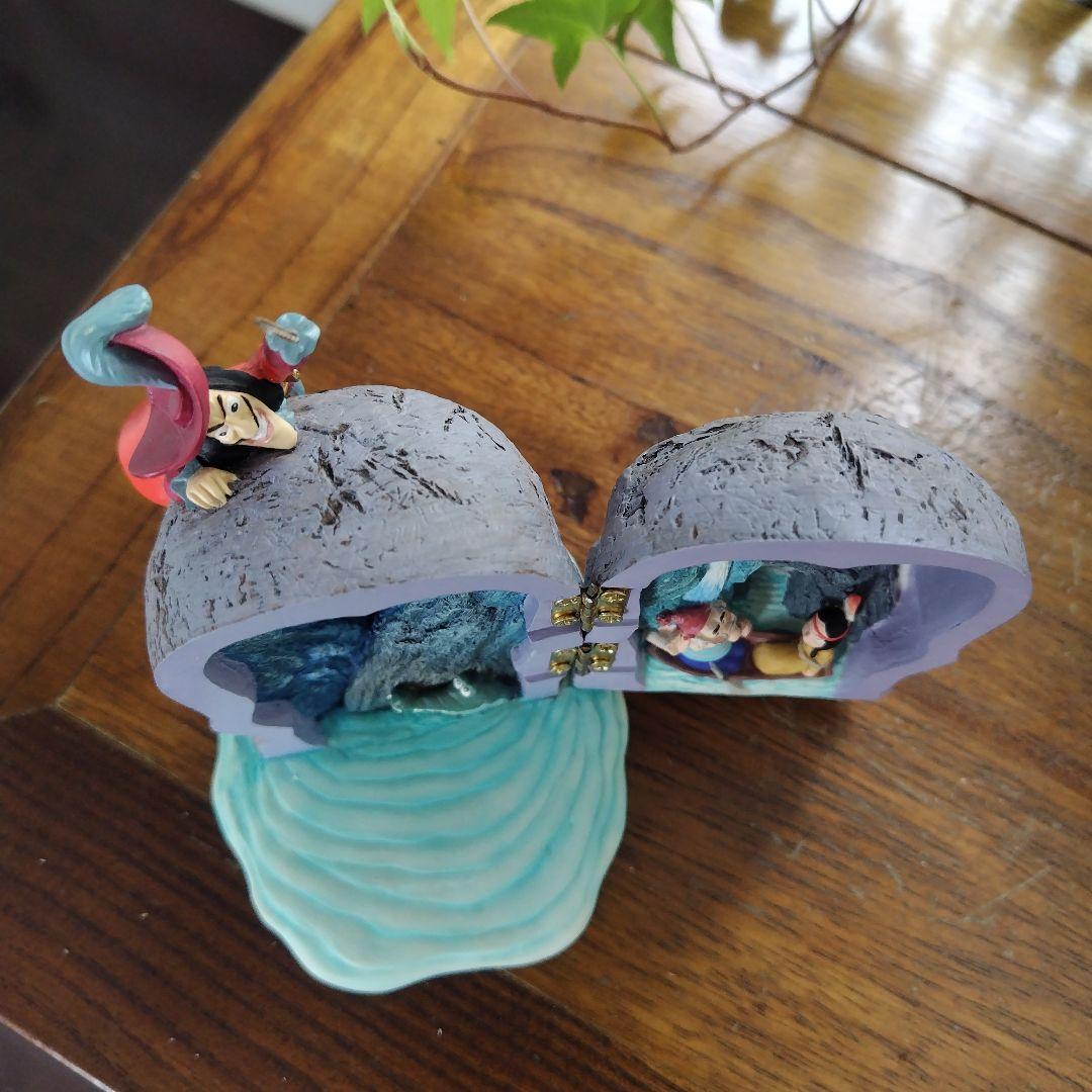 極美品！ディズニー NEVERLAND ピーターパンとフック船長　ドクロ置物