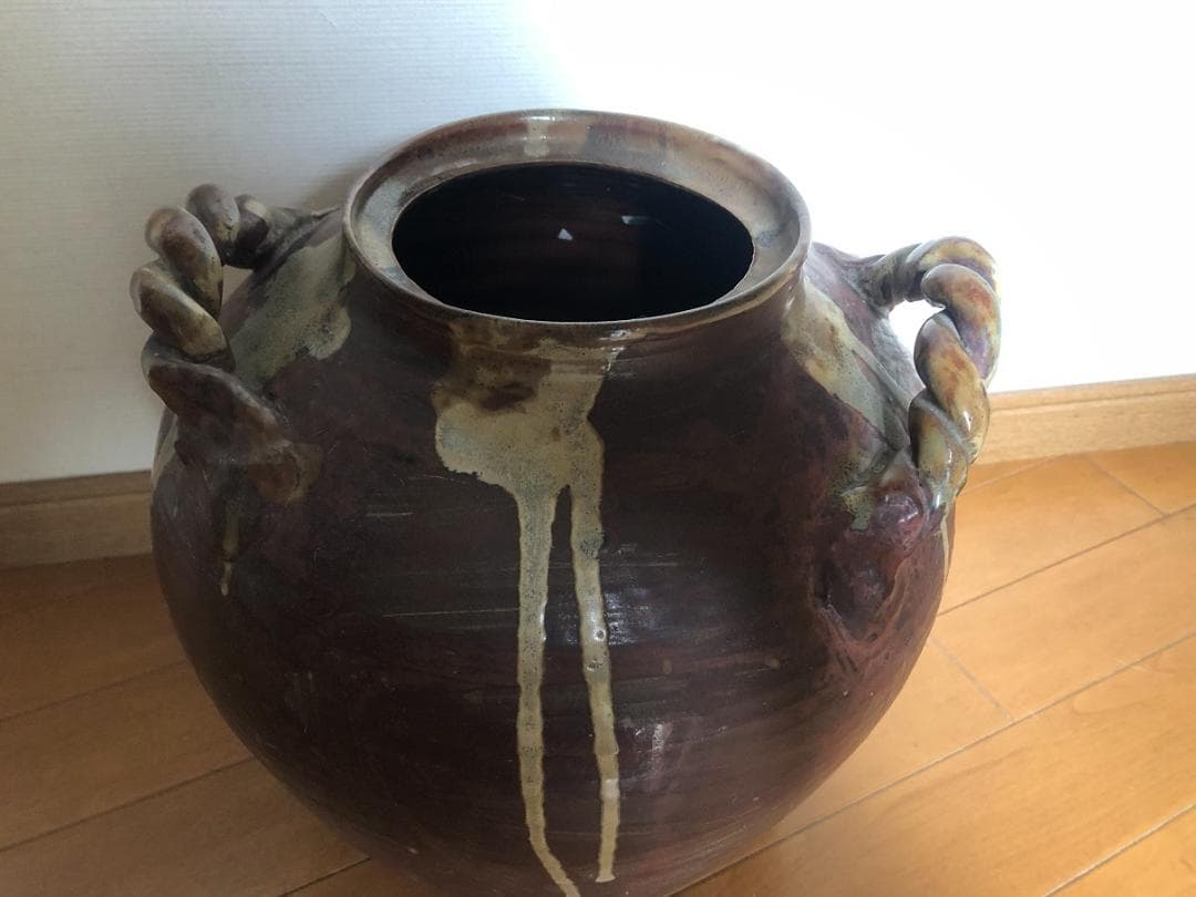 大壷　高3０cm　横幅3０cm　重量５.３ｋｇ　花瓶　壺　花器　店舗の飾りに