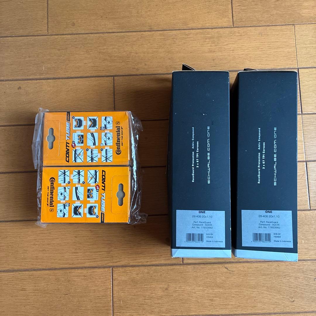 新品 ミニベロ用406タイヤ&チューブ 2本セット　シュワルベ　コンチネンタル