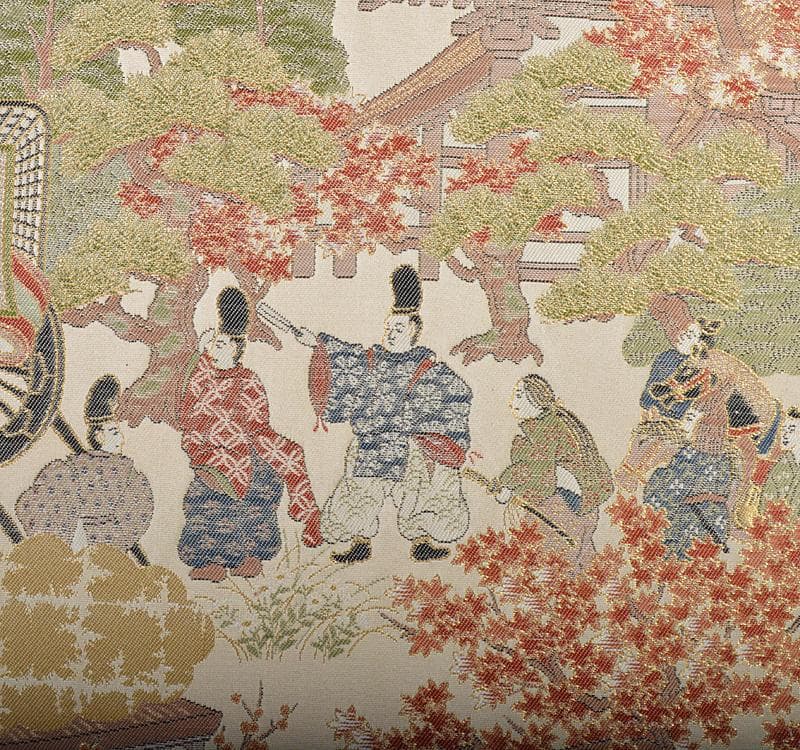 織額　京都西陣　長嶋成織物謹製　西陣織京額　平安絵巻　額装　C R4492C