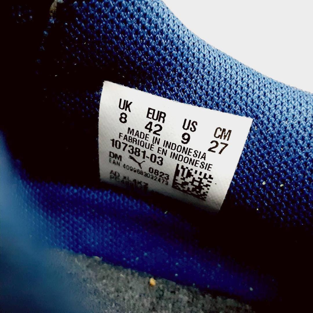 美品 27㎝◎PUMA プーマ サッカートレーニングシューズ ネイビー ライム