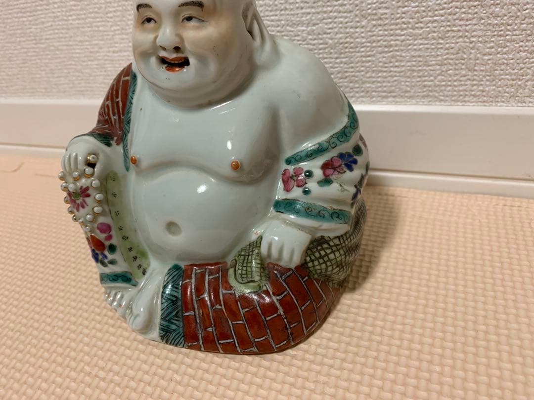 粉彩布袋像 同治年製 人物像 置物