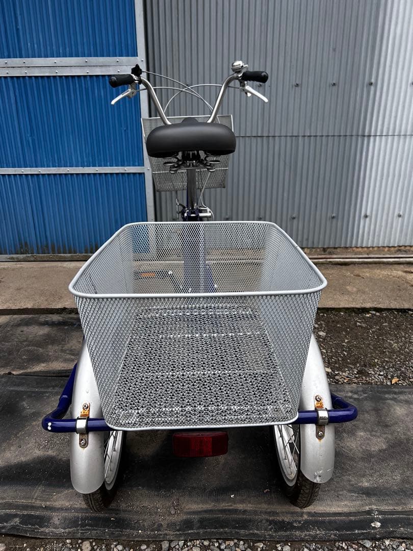 青色三輪自転車 メッシュバスケット付き