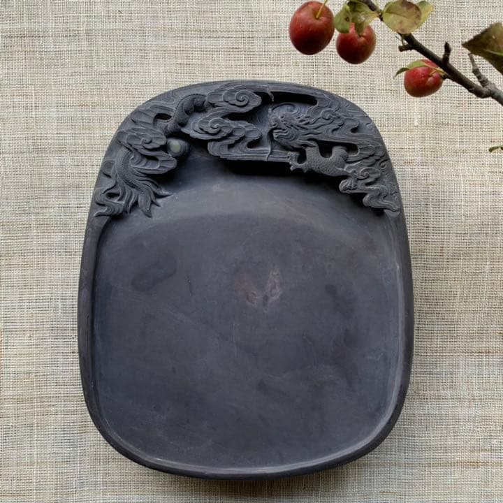 大物！！さすがの安定感♡龍彫刻の端渓硯