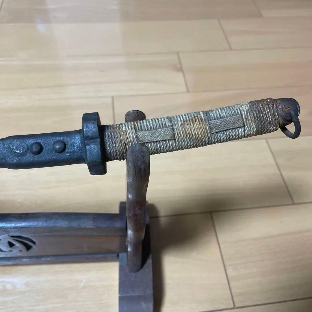 兜割 鉄　刀　鋲　刀掛付き