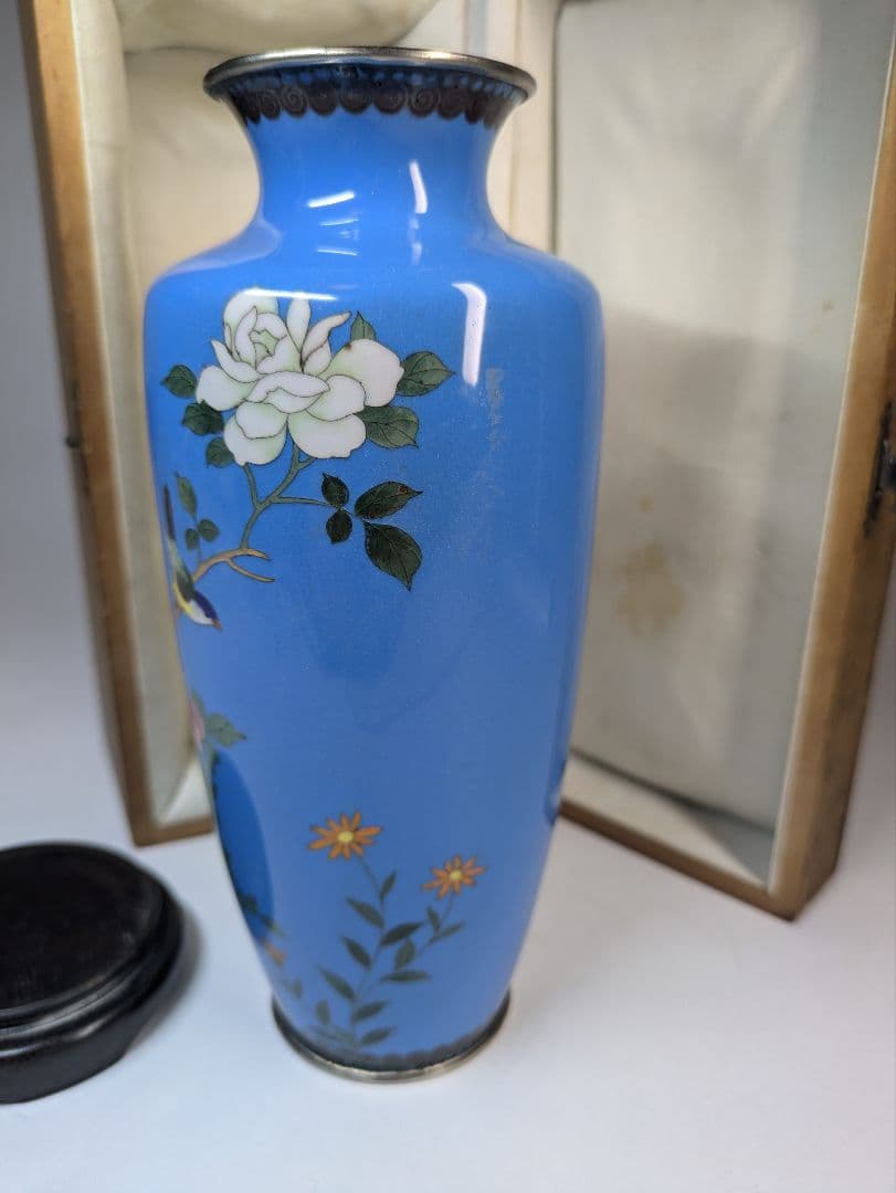 myday公式アカウント様　七宝花瓶　尾張七宝　花鳥　壺　骨董　七宝細工　古玩