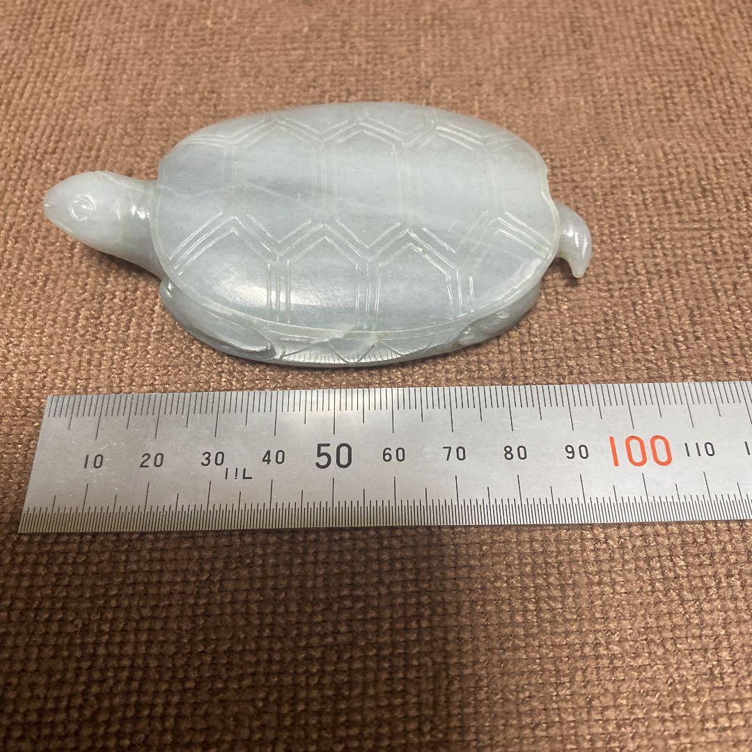 翡翠 亀 置物