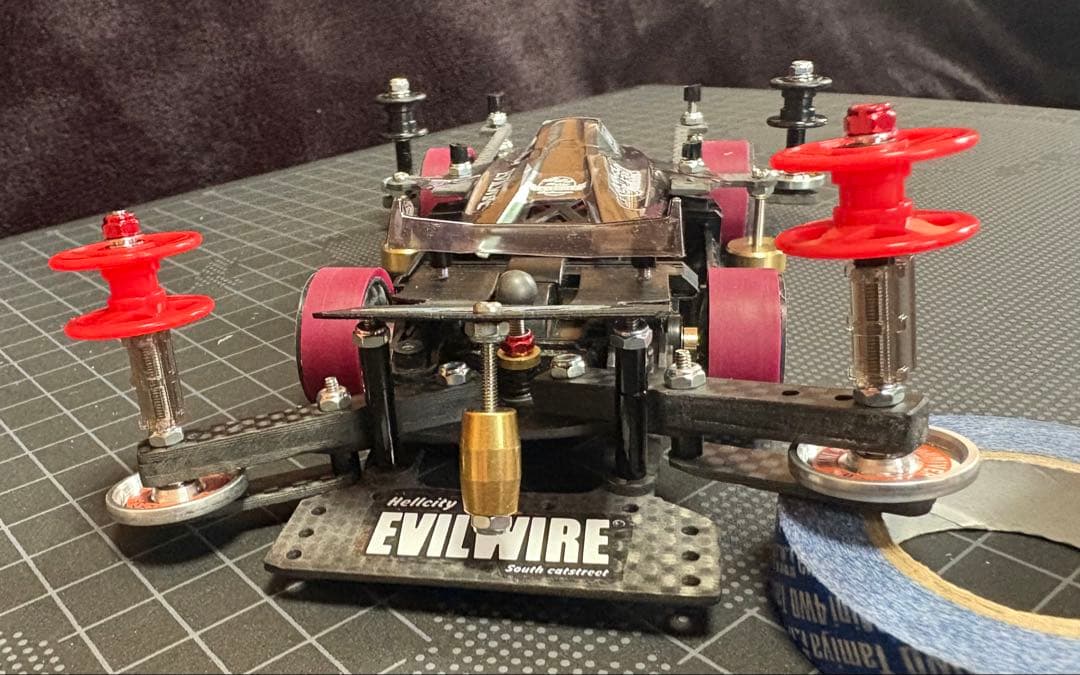 ミニ四駆 完成品　msフレキ　ブラック　ネオVQS